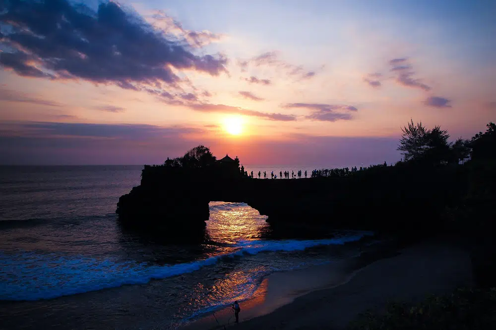 Tanah Lot Temple in the evening. Photo: bckfwd / Unsplash
