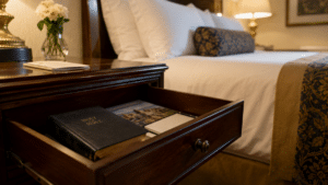 Why is there a Bible in the drawer of almost every hotel room? 7 Why is there a Bible in the drawer of almost every hotel room?